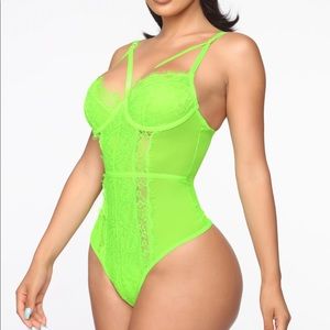 Lace Neon Green Bodysuit